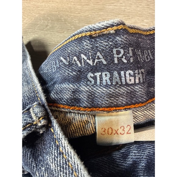 Banana Republic Men Straight Leg Blue Wash Denim Jeans Size 30x32 - Picture 3 of 11